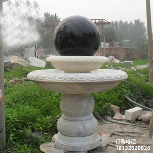 石雕雙層景觀球 嘉興景觀球漢白玉雕塑圖片